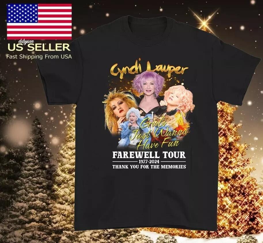 HOT NEW Cyndi Lauper Farewell Tour 1977-2024 T-Shirt black XXL