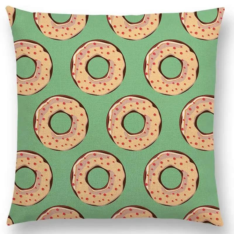 Colorful Prints Cushion Cover Chocolate Candy Donuts Pretty Ice Cream Pattern Color Party Sofa Throw Pillow Case Decor