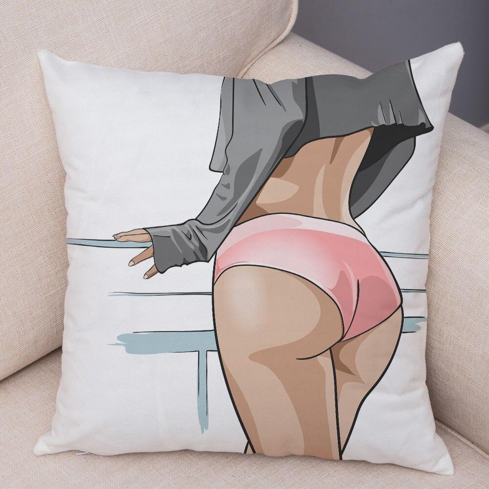 Sofa Car Home Fashion Girl Soft Pillowcase Sexy Ladies  Decoration Cartoon  Chest Cushion Cover