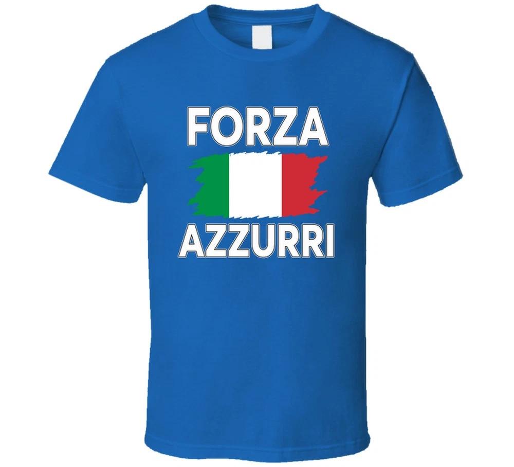 Forza Azzurri Italian Soccer Football Fan T Shirt S