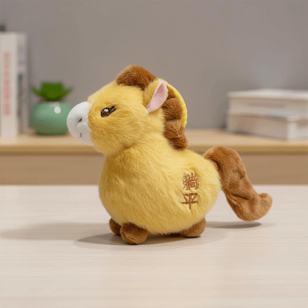 Cute Plush Horse Doll Pendant Cartoon Chinese New Year Gift Zodiac Pony Figurine Birthday Gift