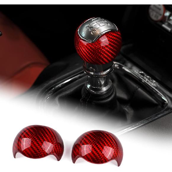 AIRSPEED per Ford Mustang Copri Pomello Cambio in Fibra di Carbonio Adesivo Accessori Interni per Ford Mustang 2015 2016 2017 2018 2019 2020 2021 2022 2023