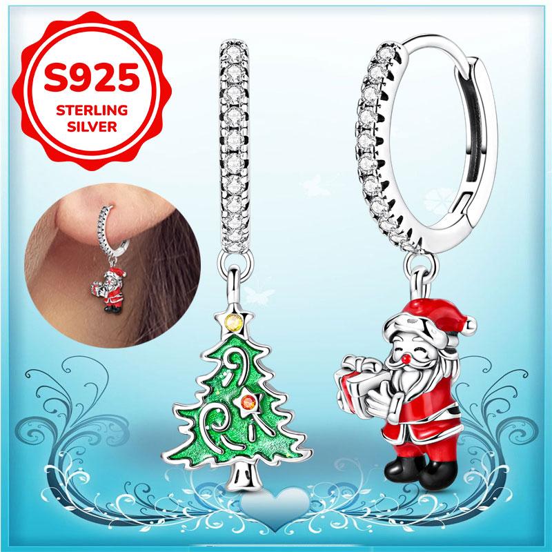 New Earrings 100% Genuine 925 Silver Women Hoop Earring Women's Wedding Engagement Girlfriend Wife Birthday Gift