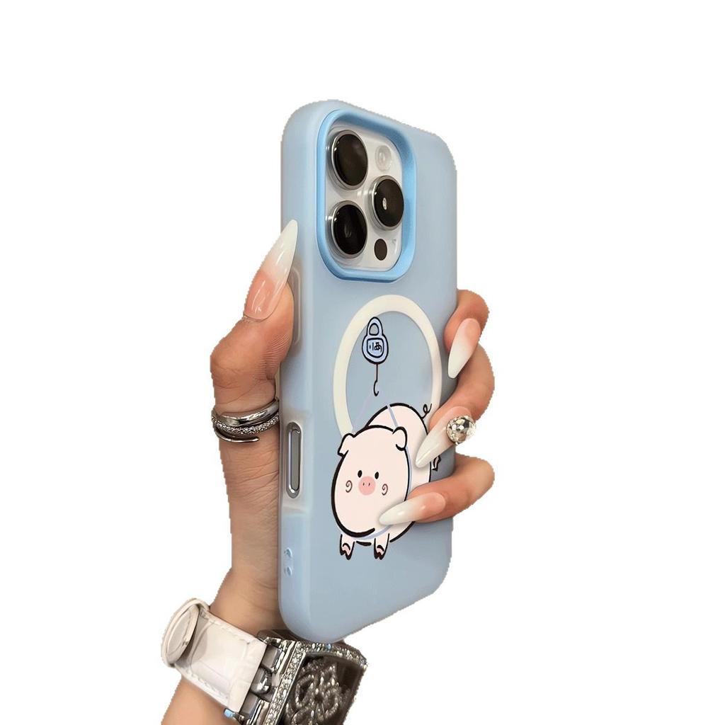 Magnetic Jelly Two-in-one Transparent Mobile Phone Protective Case Material Strong Magnetic Mobile Phone Case Simple Cartoon Fashion Trend