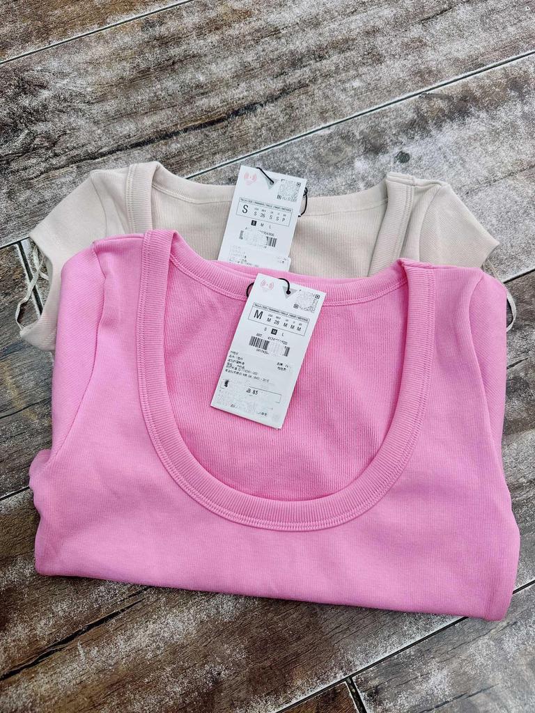 Women's Summer Sweet & Spicy Slim Fit Round Neck Ribbed Cotton T-Shirt, Short Sleeves