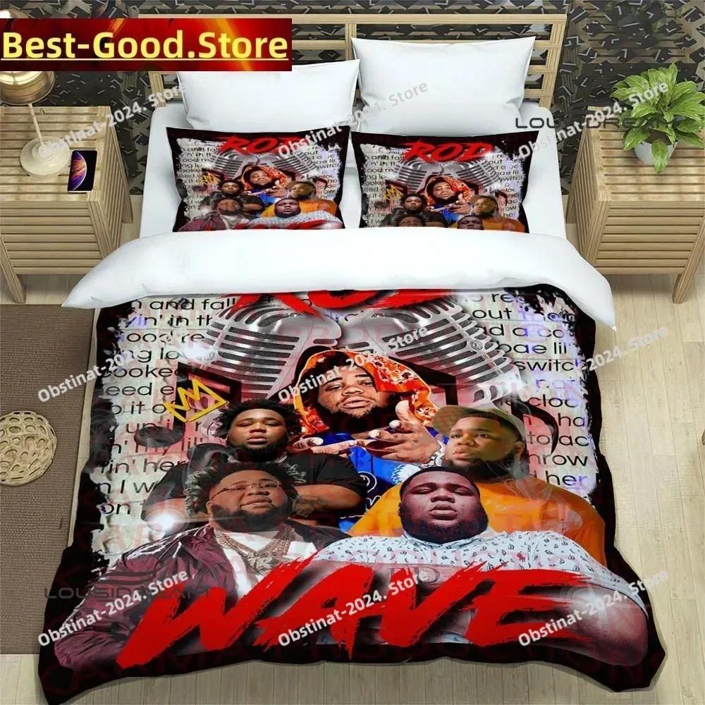 3D Print Fashion Rapper Rod Wave Bedding Set Boys Girls Twin Queen King Size Duvet Cover Pillowcase Bed Boys Adult Bedroom