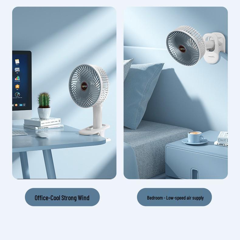 Portable USB Rechargeable Folding Fan: Compact Handheld & Desktop Clip Fan