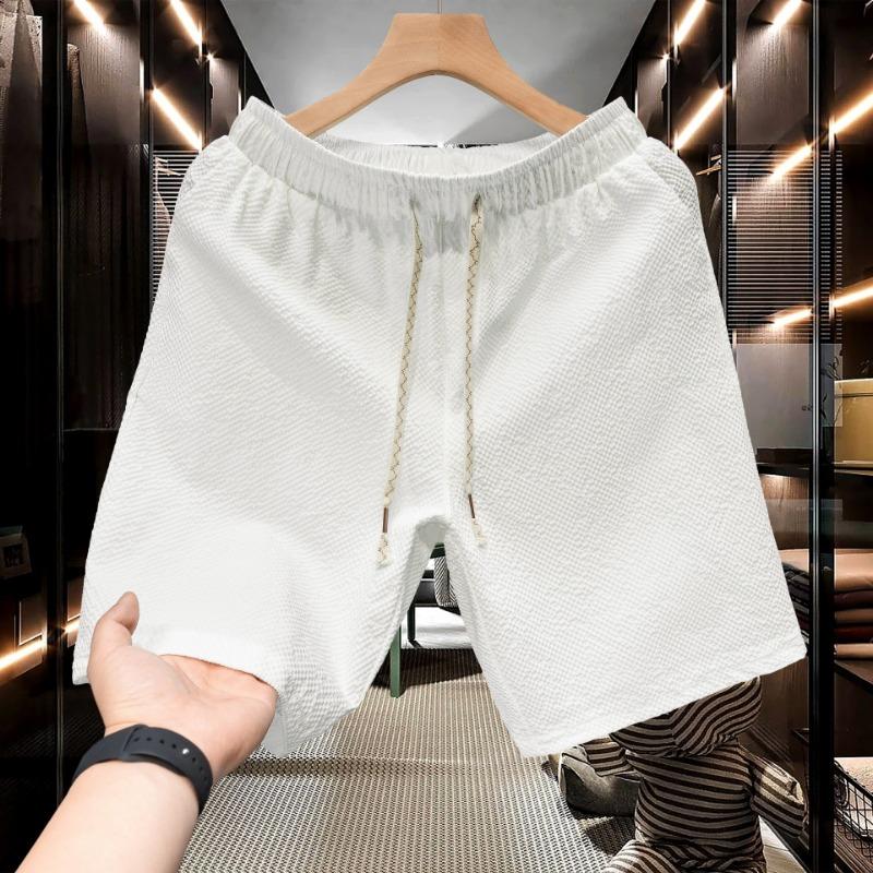 

Summer New Men s Solid Color Casual Shorts Men s Large Size Loose Straight Sports Pants M білий