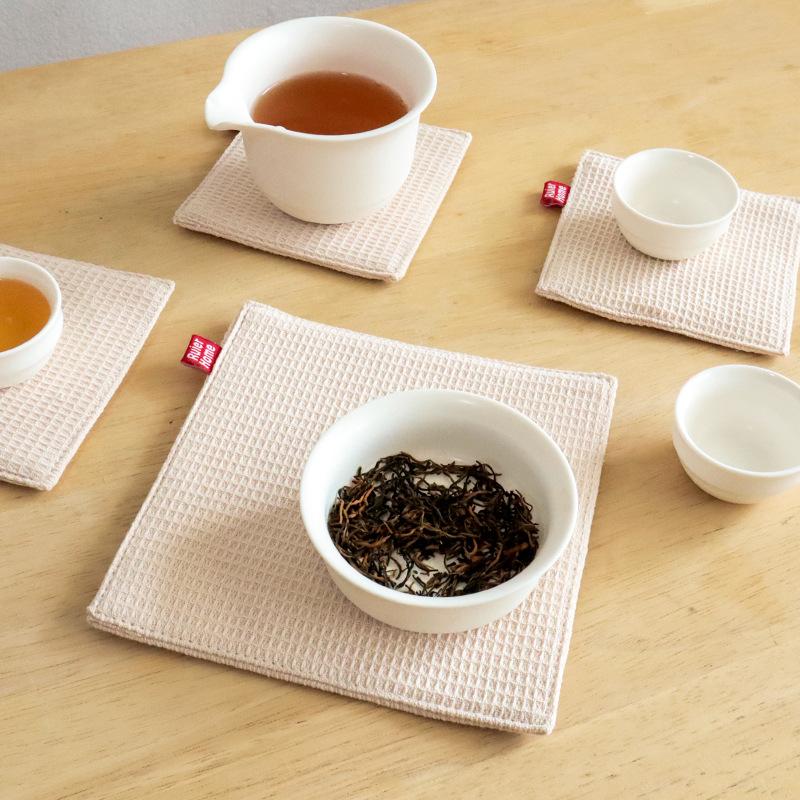 New Fabric Fabric Coaster Insulation Pad Double Layer Lined Coaster Cloth Teapot Pad