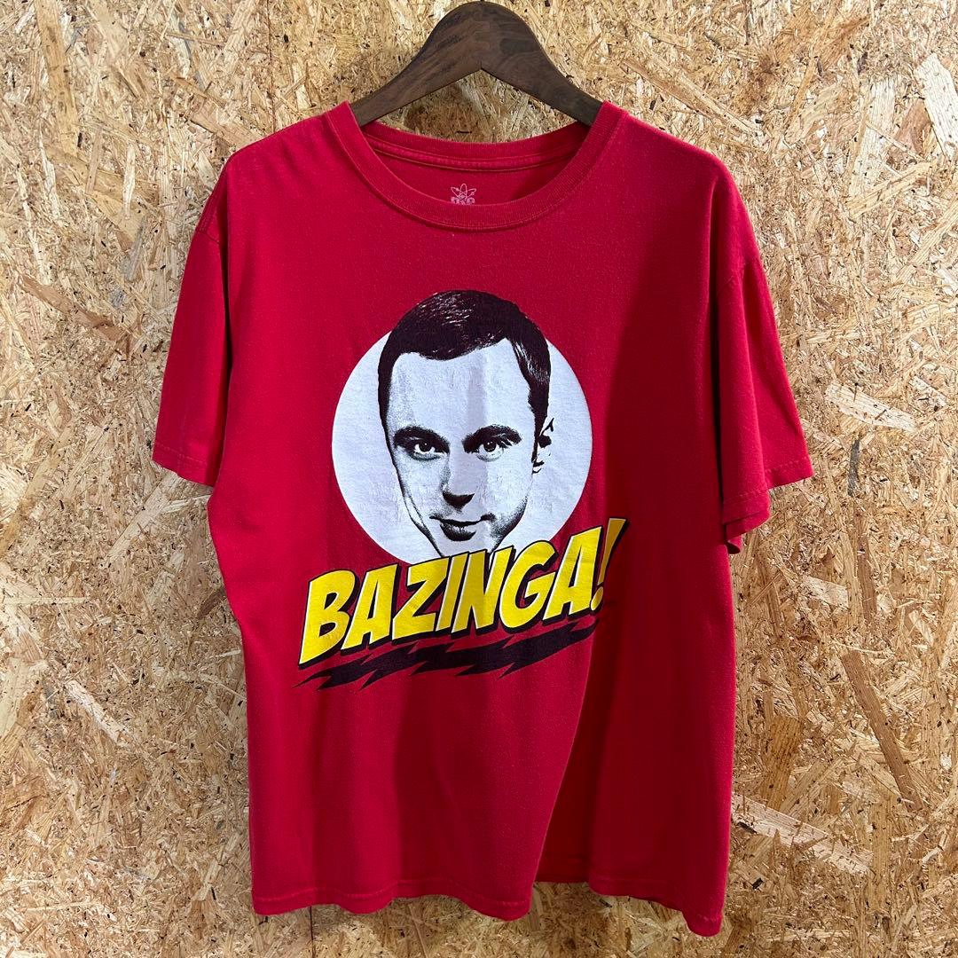 

[USED] The Big Bang Theory T-Shirt, Size M, Red, Sheldon Bazinga, Foreign Drama
