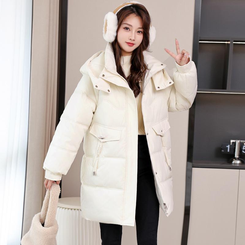 Down Cotton Jacket Women's 2025 New Mid-length Plus Size Loose Bread Jacket Cotton Jacket Winter Padded Jacket Thickened Jacket
