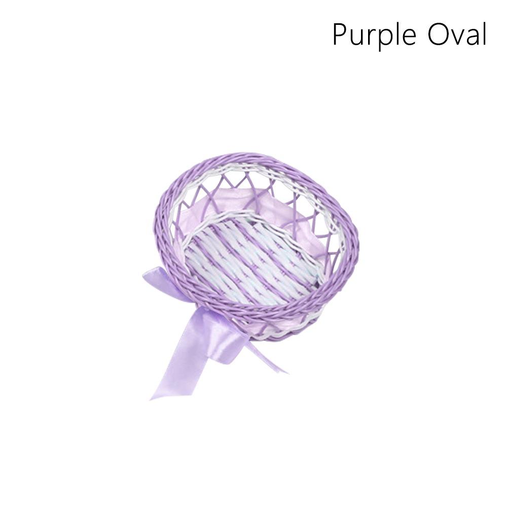 Beautiful Hand Made Flower Storage Basket Hand-Woven Round/Oval Shape Wicker Flower Basket Shopping Storage Hamper Basket