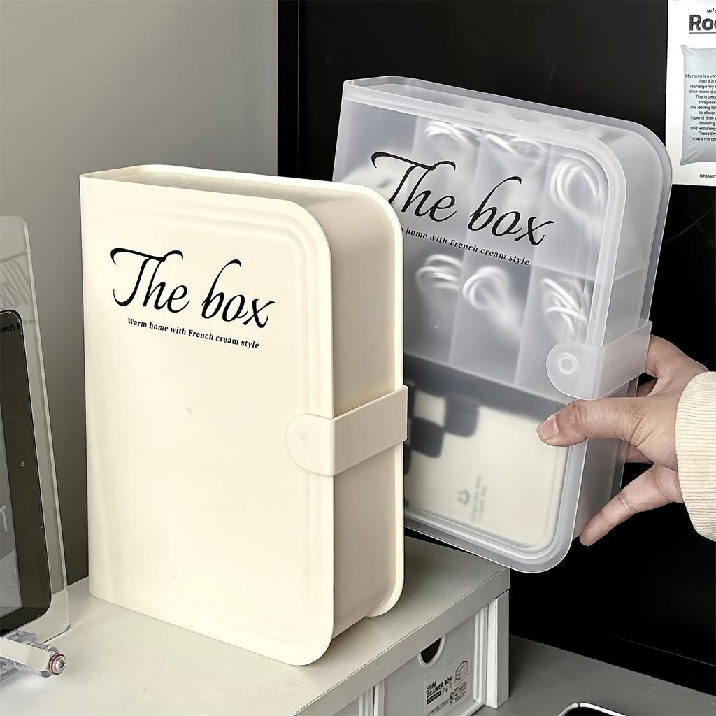 Large Capacity Cable Management Box with Lid,Durable Plastic Cable Holder for Home Office,TV Power Strip Organizer, Battery-free