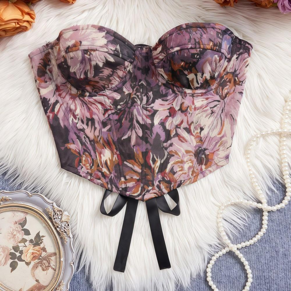 Женский корсет-топ без бретелей, с открытыми плечами, многоцветный, для повседневной носки на улице M-B