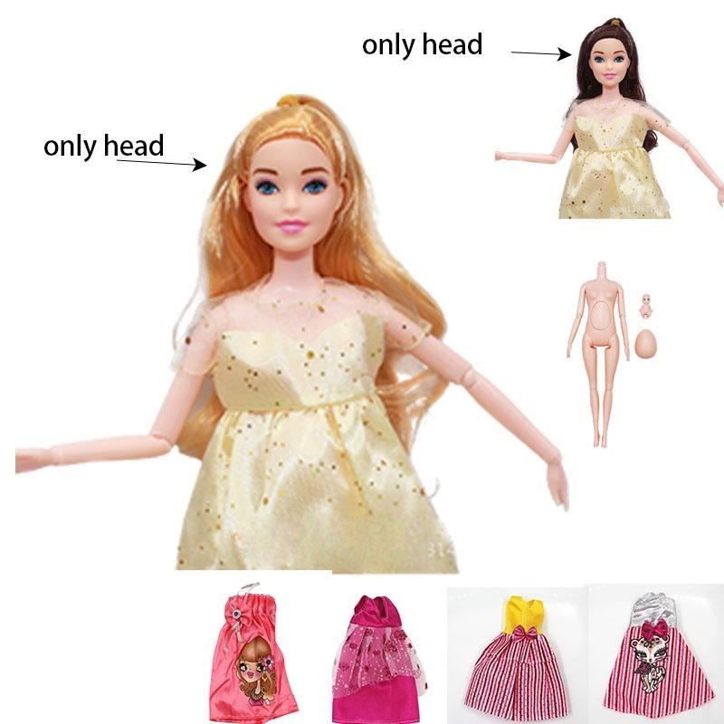 11-inch 30cm 6-part Jointed Big-bellied Pregnant Naked Doll With Detachable Belly