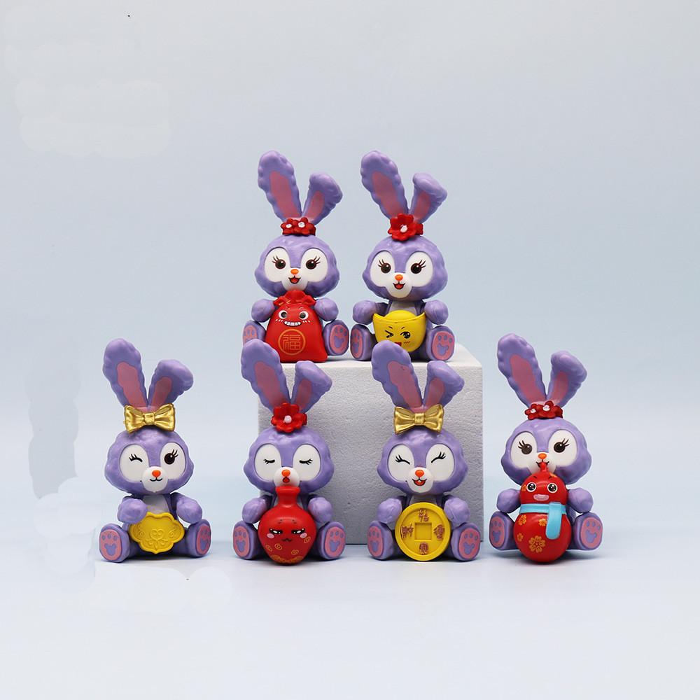 Stadelar Rabbit Hand-painted Lucky Charm Figurine Tea Party Decor