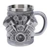Coffee Mug Reusable Resin Stainless Steel Engine Coffee Cup with Ergonomic Handle for Present V8