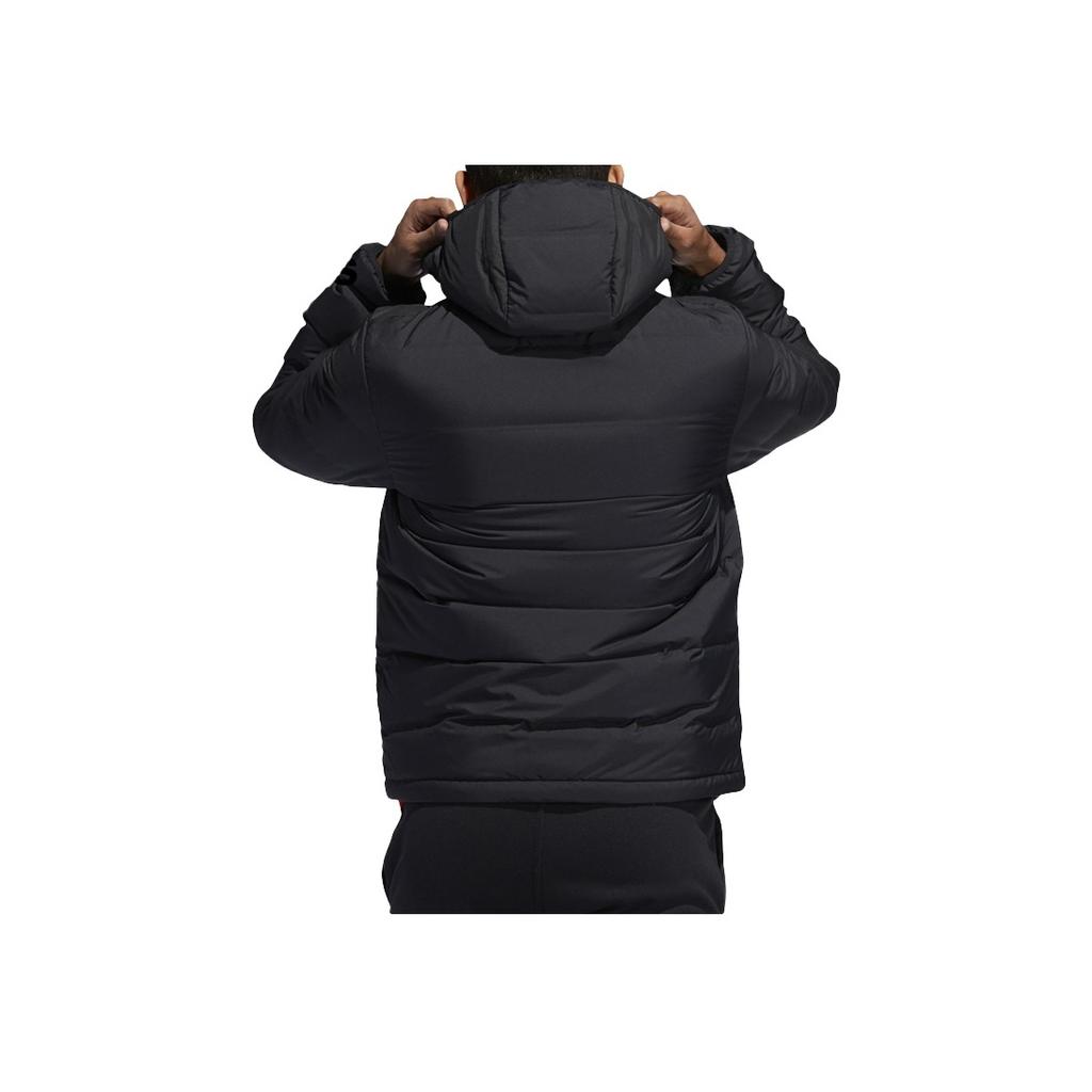 Adidas Casual Print Hooded Warm Windproof Down Jacket Men Outerwear Black EI9714
