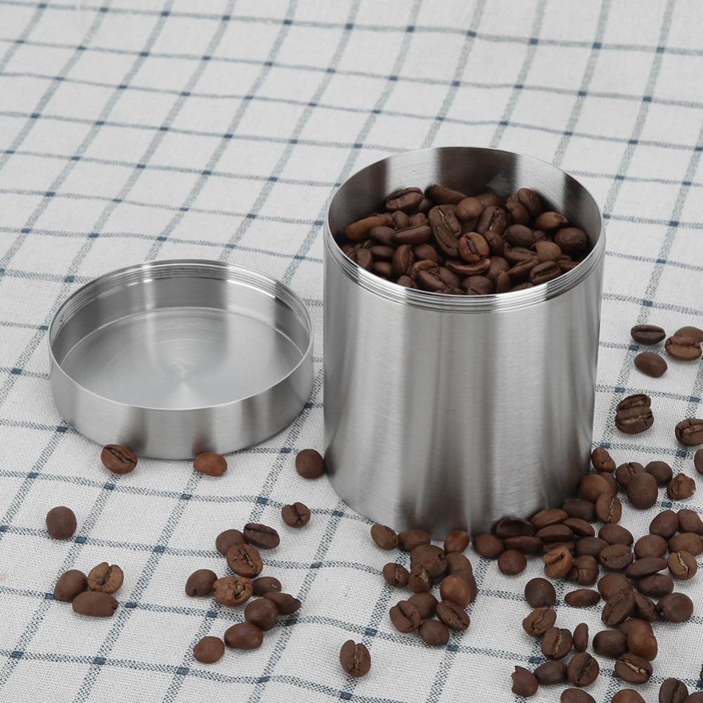400ml Tea Tin Can Sealed Lid Stainless Steel Tea Tin Tea Coffee Sugar Storage  Kitchen
