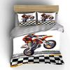 Racer Reiten Motocross Bike Springen Druck Bettwäsche Set 1 Bettbezug 2 Kissenbezüge Für Erwachsene und Kinder Luxus Geschenk Vollgröße