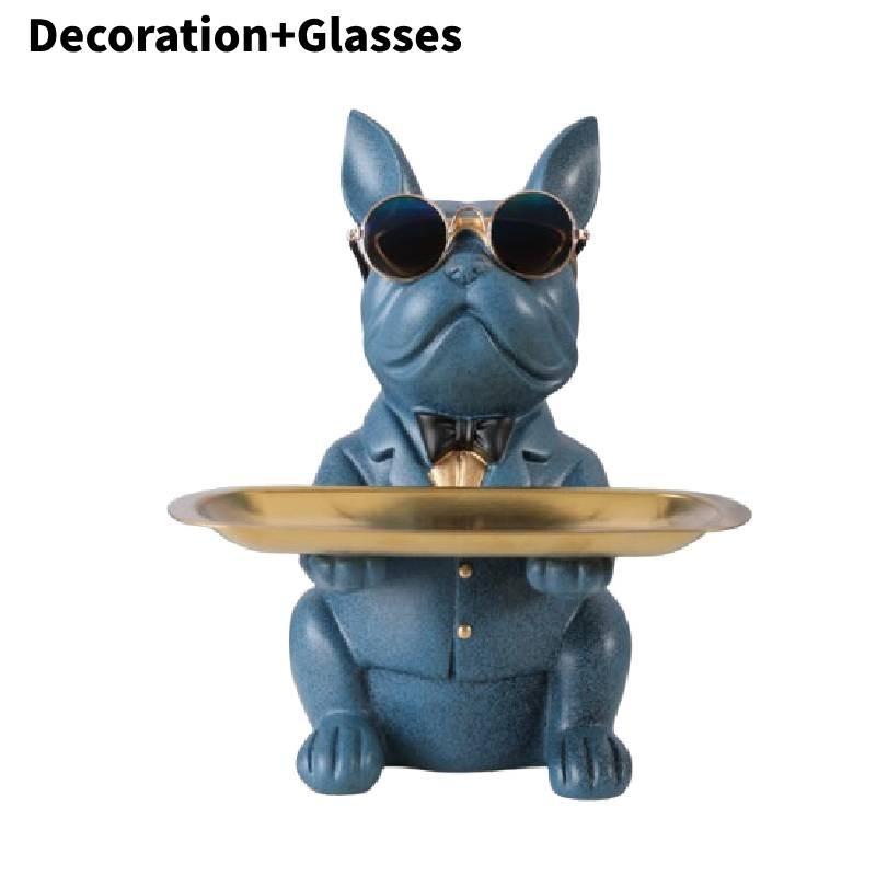 Creative Bulldog Dog Resin Decorative Piece For Key Storage And Candy Display