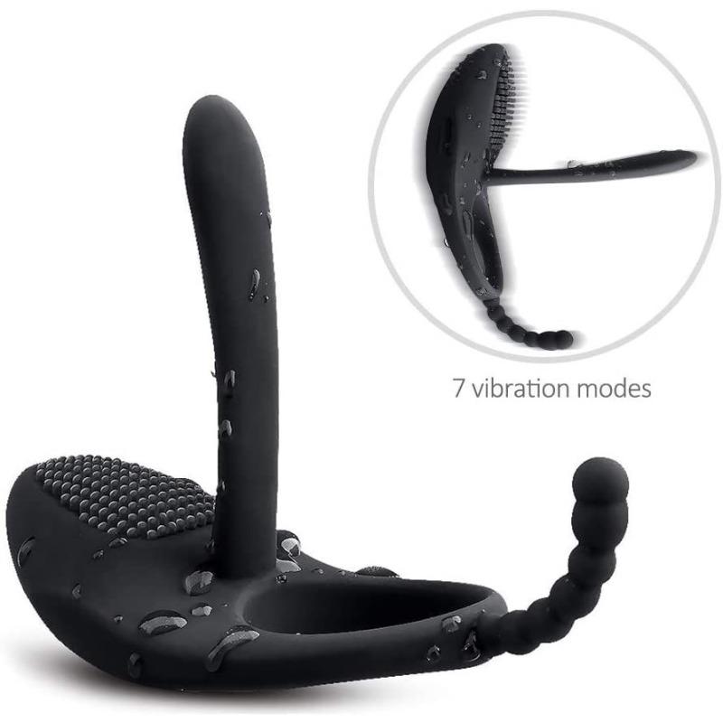 HIMALL Cock Ring Male Vibrate Penis CockRing Vibrator Clitoris Stimulate Delay Ejaculation Sex Toy for Couple Men Adult Product