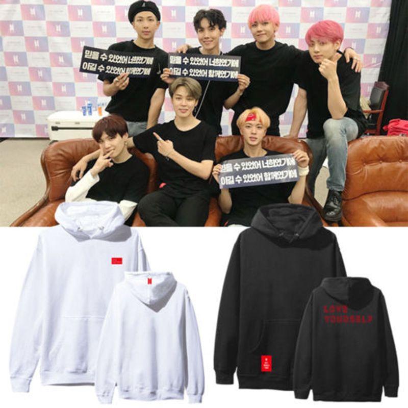 Felpa con cappuccio Kpop Bts World Tour Love Yourself Cappellino Felpa con i membri iconici Jimin Suga Jin V Per i fan