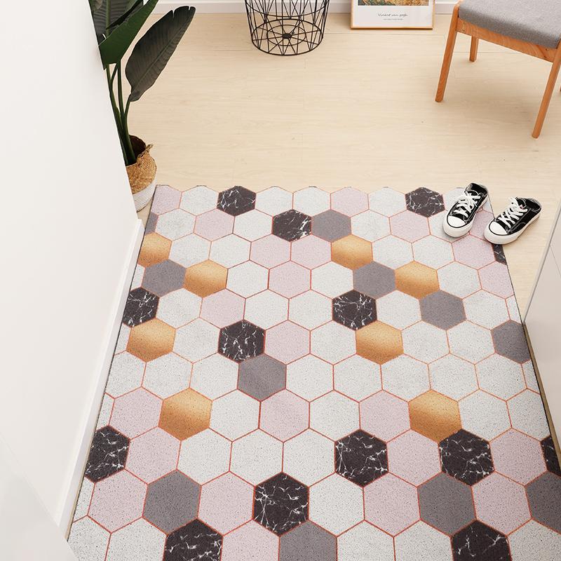 Washable Hexagon Pattern Mats, Non-Slip Carpet, Freely Cuttable, Kitchen Mat, Entrance Doormat, Hallway Doormat, Home