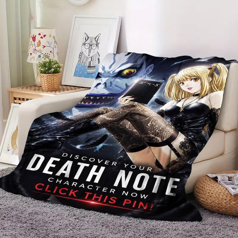 Death Note Anime Flannel Throw Blanket, Soft Blanket for Sofa Bed, Misa Amane Ryuk Print Home Decoration Fan Gift