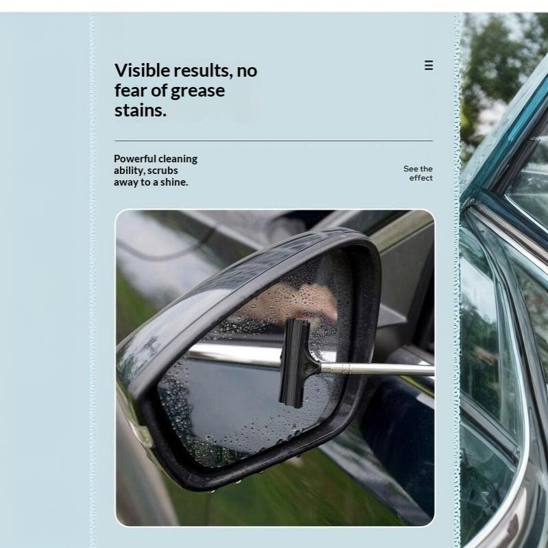 Retractable Car Side Mirror Wiper 66cm Extendable Universal Fit Rearview Mirror Squeegee for Car SUV Truck Rainy Use