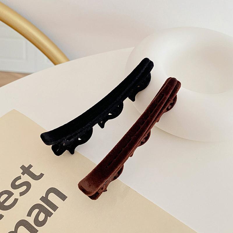 Flocked Bangs Hair Clip Black Headwear Women Cute Barrettes Hairgrip Alice Braided  Hairpins Hair Accessories