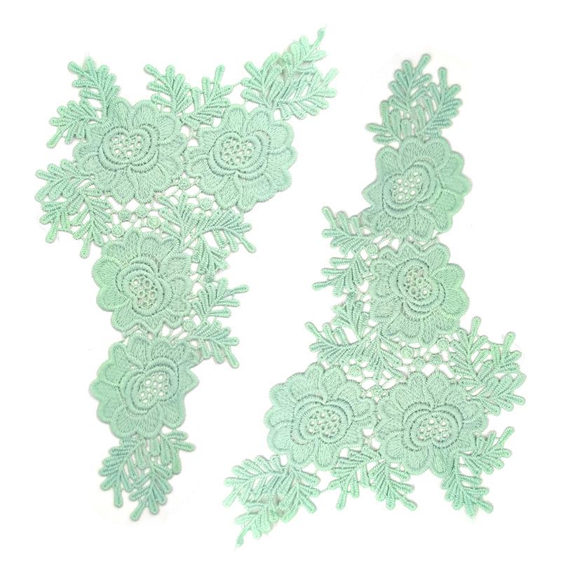 Water soluble lace pair flower, polyester light silk embroidered collar flower, three-dimensional hollow corsage DIY lace accessories