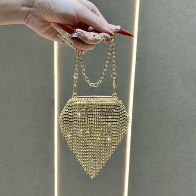 Mini Portefeuille avec Ruban Rouge pour Dames, Élégant et Polyvalent, avec Sac à Accessoires en Diamants