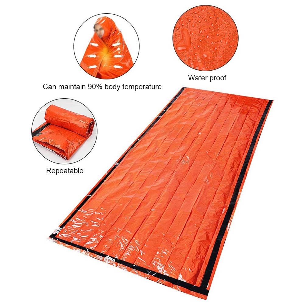 Emergency Sleeping Bag Waterproof Ultralight Thermal Sleeping Bag Lengthened PE Aluminum Film Survival Blanket for