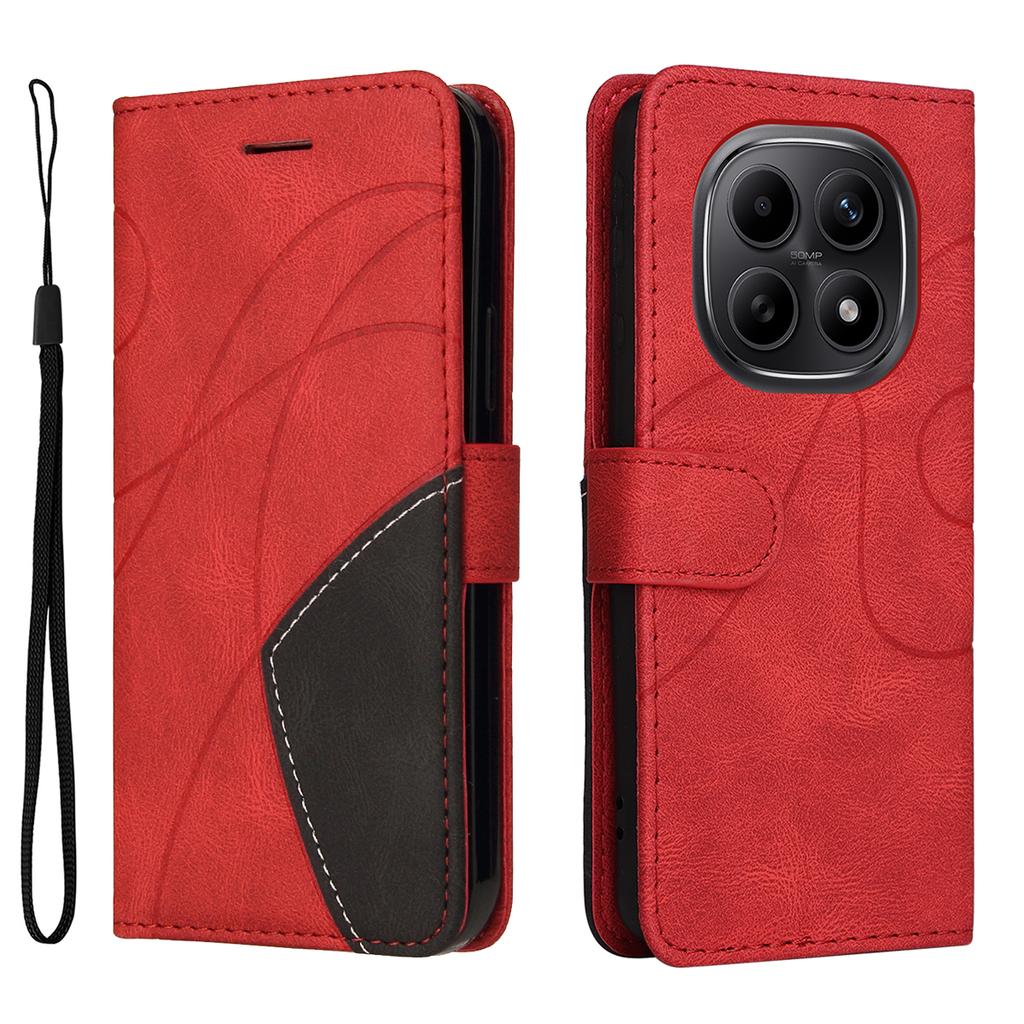 For Xiaomi Poco M8 5G/Redmi Note 15 5G (Global) Leather Phone Case Stand Wallet with Bi-colour Splicing Design