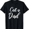 Cat Dad - Vintage Distressed Design - Funny Cat Paw T-Shirt