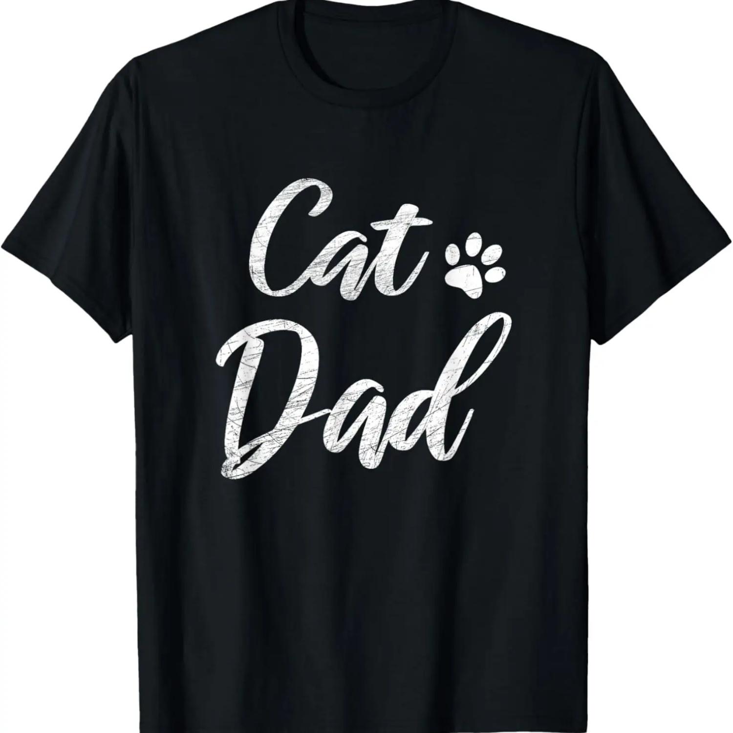 

Папа кота - Винтажный дизайн с потертостями - Смешная футболка с лапой кошки XXXXXL чёрный