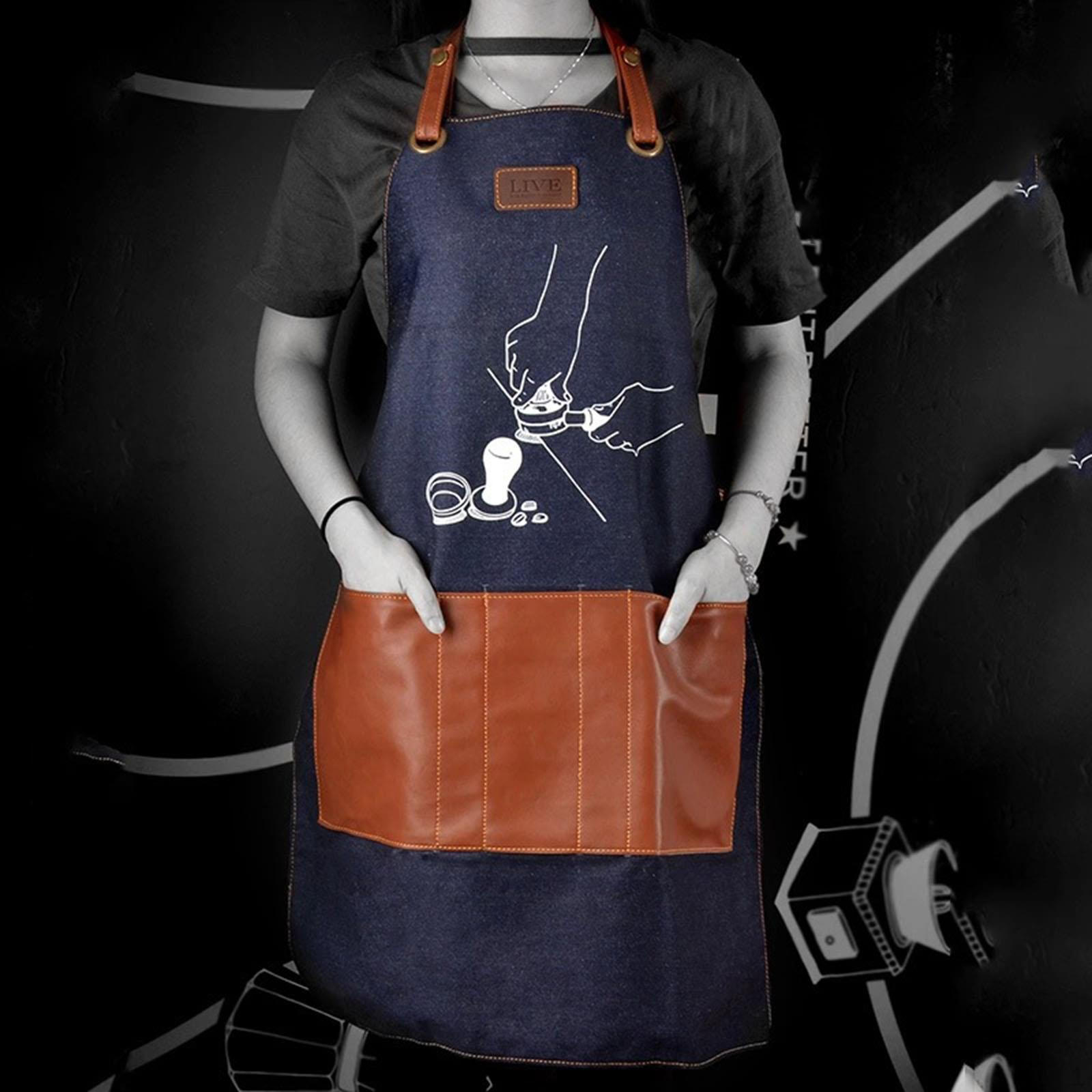 

Apron for Work in Kitchen and Cafes Hairdressers Gardeners темно-синього кольору