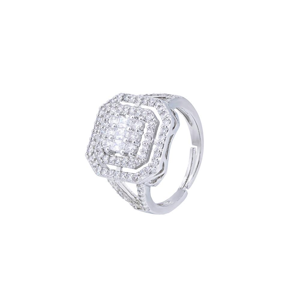 Light Luxury Flash Diamond Ring, Live Design Ring, Slightly Inlaid With Zircon Women'S Ring Jewelry.