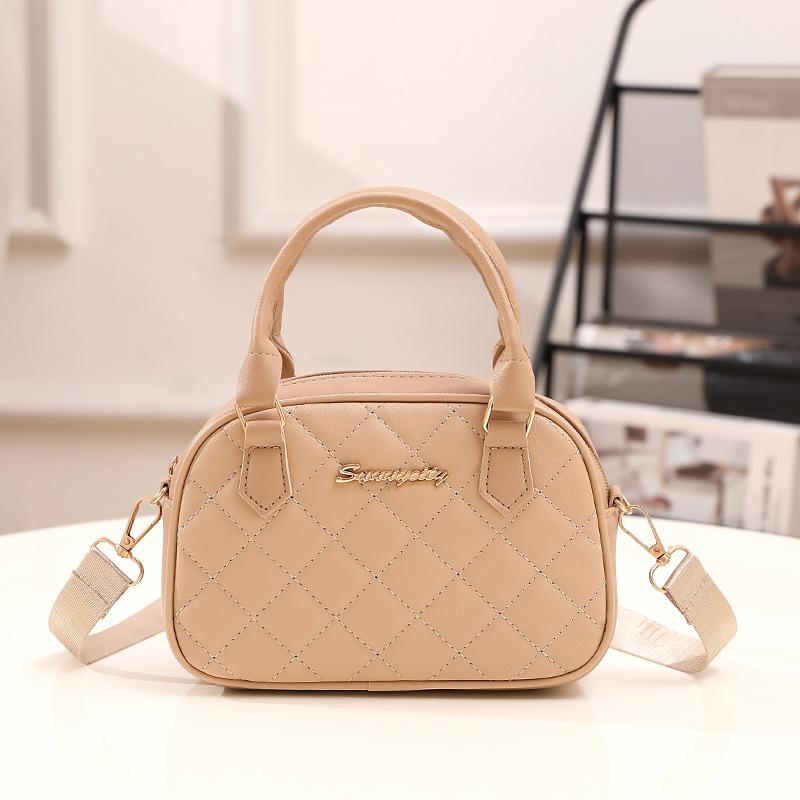 Fashion New Diamond Single Shoulder Women's Bag Solid Color Simple Temperament Small Bag Women's Bag Versatile Texture Shoulder Messenger Bag