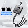 3 In 1 Multi Retractable USB Phone 60w Fast Charging and Data Cable for Lightning/Android/Type-C Devices