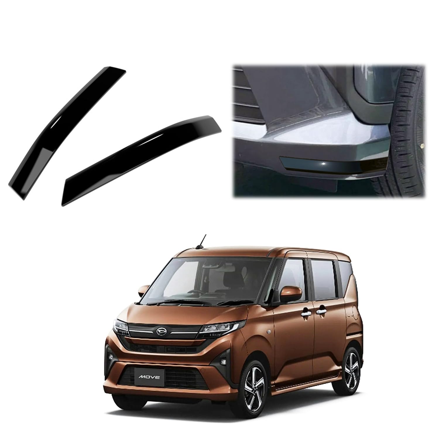 

TADOKAPATU 2-Piece ABS Corner Garnish/Mounting Trim for New Move LA850S/LA860S (June 2025 and later) - Piano Black (MOT-QHHJB)