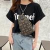 Guangzhou Women's Bag Summer and Autumn Printed Letter Geometric Square Breast Bag Portable Oblique Span Large Capacity Simple Mobile Phone Bag