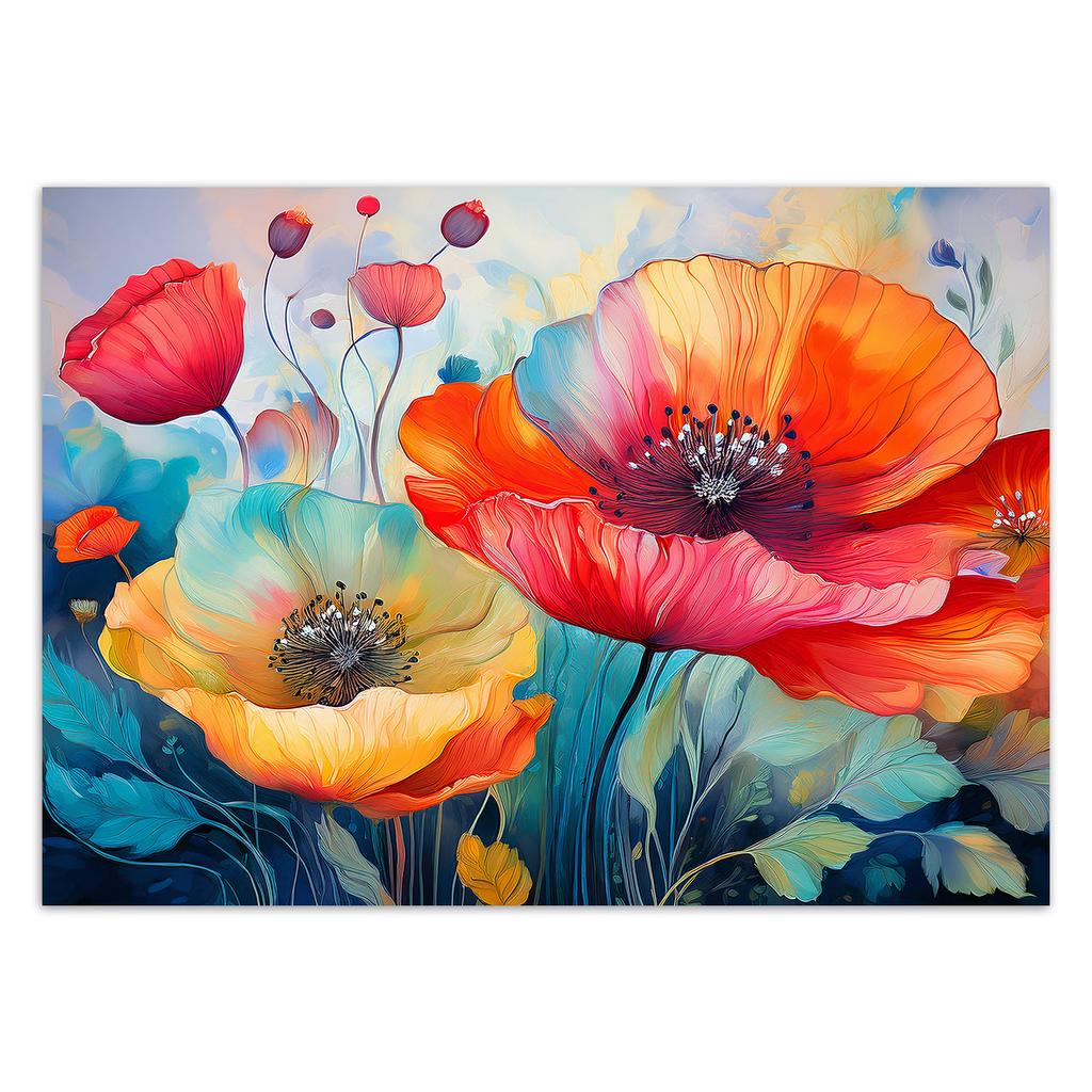 Tapete Blumen Mohnblumen Abstraktion