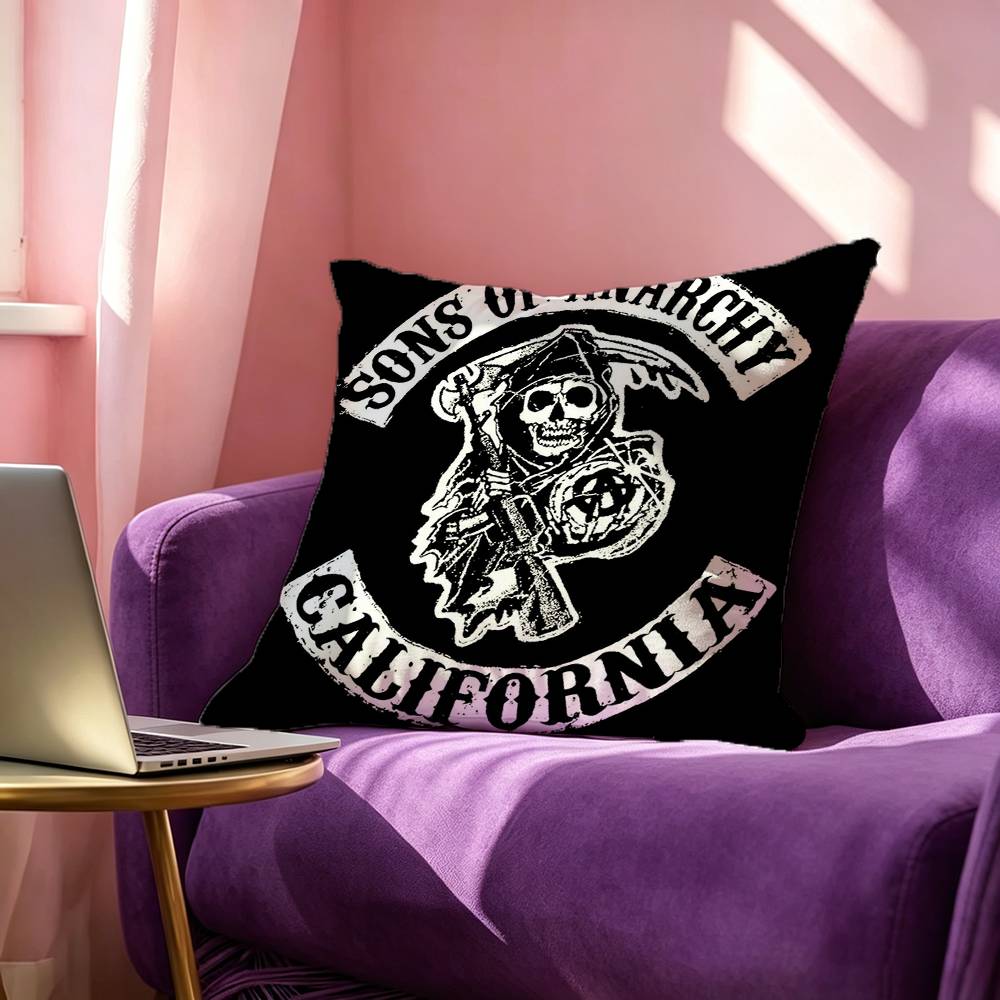 Classic Crime SSons Of AAnarchy Pillow Case Square DoubleSided Sofa Cushion Cover Bedroom Bedside Pillow