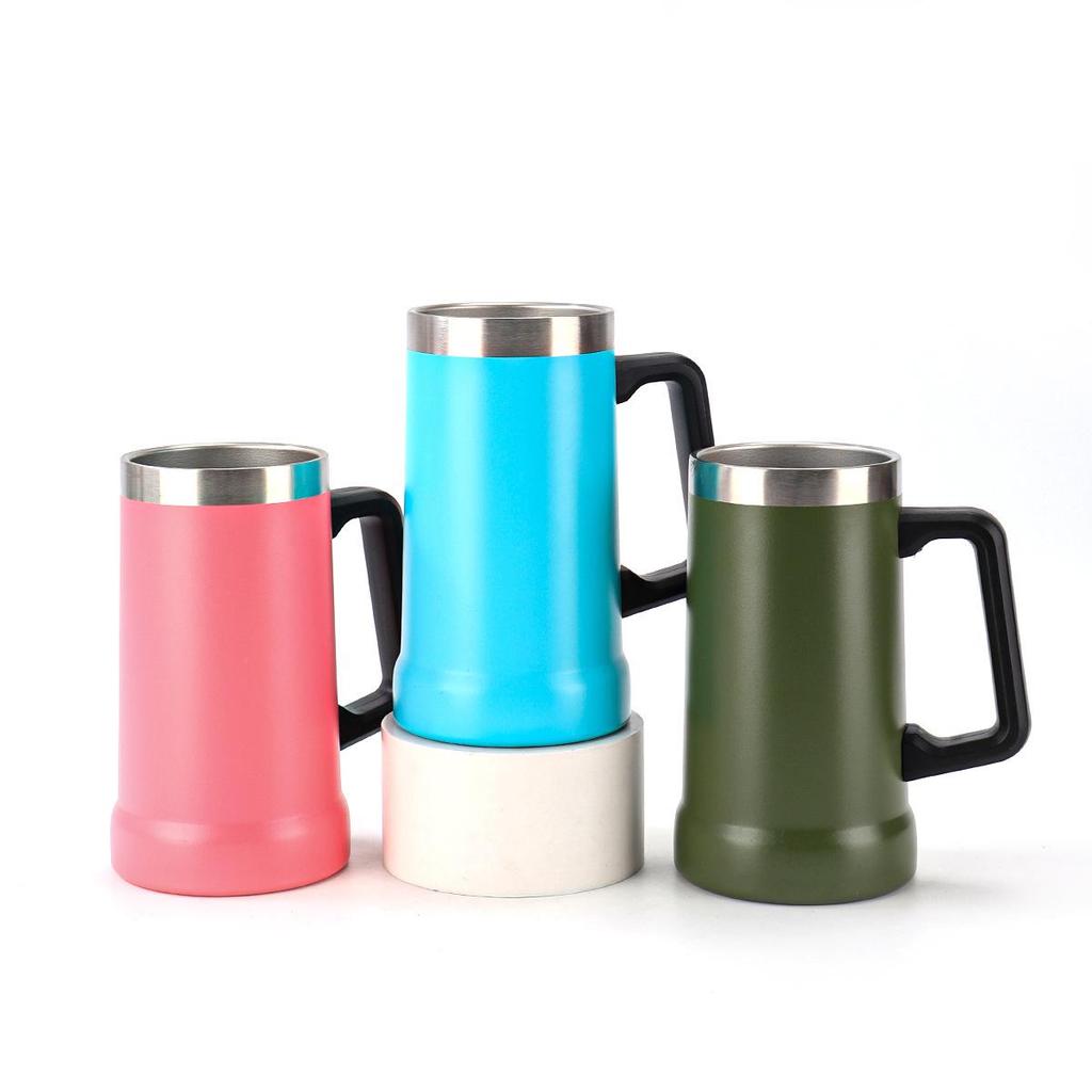 304 Stainless Steel Vacuum Insulated Coffee Tumbler with Handle - Portable Customizable Brazilian Beer Cup