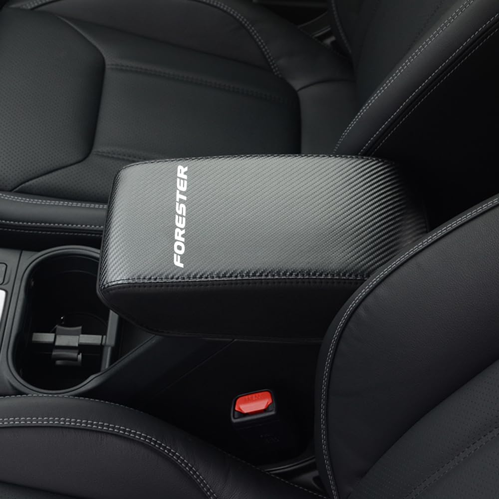 XIKER Leather Armrest Cover for Subaru Forester SK Center Console Box Scratch and Stain Interior Customization Part Fiber Series, Cover, Resistant,