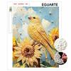 Yellow Bird and Sunflower Pearl Art Kit with Frame 3D Sparkling Canvas Painting Elegant Luxury Room Wall Decor Gift for Home Decor Wall Art