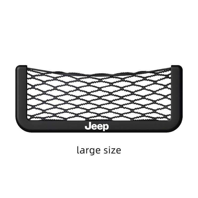 Car Organizer Mesh Storage Bag Net Pocket Accessories For Jeep Grand Cherokee Wrangler JK Gladiator Compass Renegade Patriot