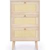 Solid Wood Legs Large Capacity Drawer Cabinet Bedroom Nightstand Sideboard with 3 Drawers